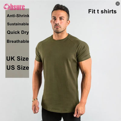 95%cotton 5% Spandex Custom Private logo Workout Wear Gym Clothing Fitness Apparel Plain Blank Men T-shirt Sport