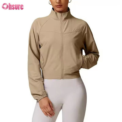 Quick Dry Stand Collar Windproof Outdoor Running Sportswear Fitness Long Sleeve Yoga Top Sport Jacket