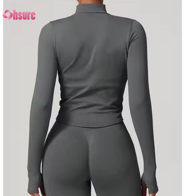 Sun Protection Jacket Stand Collar Zipper Long Sleeve Femme Yoga Jacket Sweatshirts for Women Tight Outdoor Fitness Sports Tops