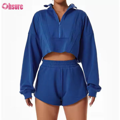 New Warm Sports Hoodies Casual Loose Stand Collar Top Custom Women Running Fitness Sweater Hoodies