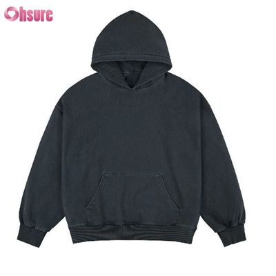 Hot Sale 100% Cotton Acid Washed Oversized Custom Private logo Box Fit Hoodie for Men