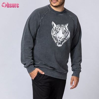 Crew Neck Sweatshirts Casual Pullovers Men Hoodies Print High Quality Cotton Fleece Winter Clothes for Men Jersey Fabric Knitted