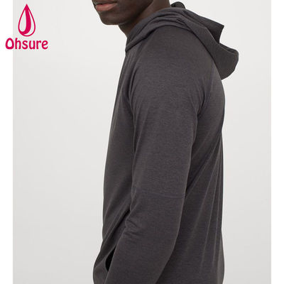Hot Selling Men's Yoga Hoodie Quick Dry Mesh-Lined Wrapover Hood Regular Fit for Gym Training Custom Logo Solid Pattern Autumn