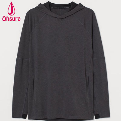 Hot Selling Men's Yoga Hoodie Quick Dry Mesh-Lined Wrapover Hood Regular Fit for Gym Training Custom Logo Solid Pattern Autumn