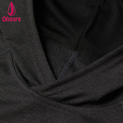 Hot Selling Men's Yoga Hoodie Quick Dry Mesh-Lined Wrapover Hood Regular Fit for Gym Training Custom Logo Solid Pattern Autumn