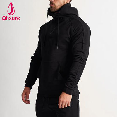 Manufacturer's Men's Sport Pullover Hoodie Winter Warm Fitness Running Sweatshirt with Zipper and Print Design