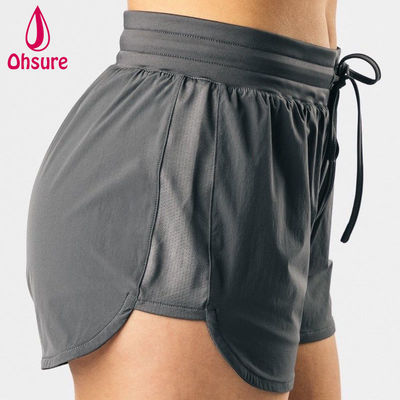 High Quality OEM High-cut Design High-waisted Athletic Sports Shorts Women Fitness Gym Run Yoga Bottoms Shorts Casual Woven