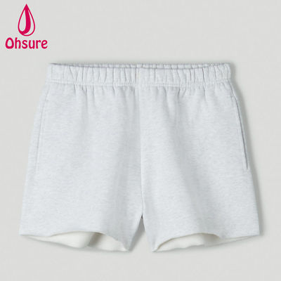 Wholesale Custom Logo High-waisted Sweat Shorts Women Fitness Gym Training Shorts High Waist Loose Inseam Pockets Raw Hem Casual
