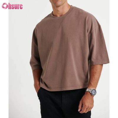 Wholesale Oversized Crew Neck Cotton t Shirt for Men Light Weight Box Cropped Style Shirt for Men