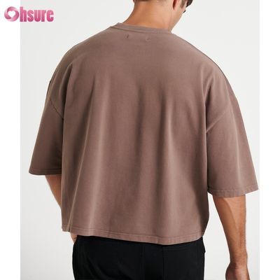 Wholesale Oversized Crew Neck Cotton t Shirt for Men Light Weight Box Cropped Style Shirt for Men