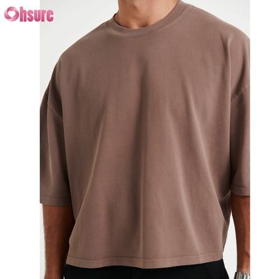 Wholesale Oversized Crew Neck Cotton t Shirt for Men Light Weight Box Cropped Style Shirt for Men