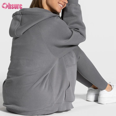 Women's High Quality Oversized Zip Pullover Sweatshirt with Solid Custom Logo Unique Design Fleece Hoodies for Winter