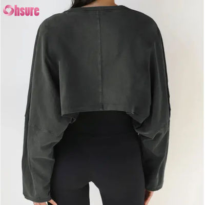 2025  New Fashion Light Hooded Oversized Women's Hoodies Crewneck and Jogger Crop Top