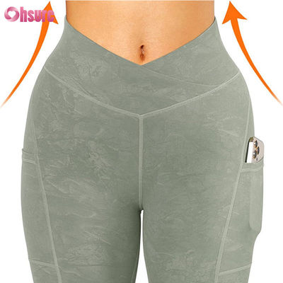 Customize Gym V Waist Leggings for Women Workout Butt Lifting Yoga Pants Sports Fitness Yoga Leggings With Pocket