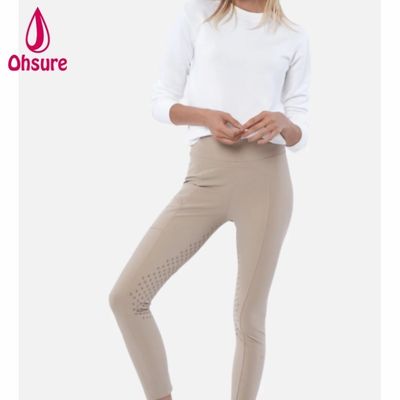 Super Quality Customized High Waisted Women's Equestrian Silicone Tights Horse Riding Leggings