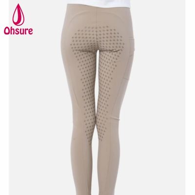 Super Quality Customized High Waisted Women's Equestrian Silicone Tights Horse Riding Leggings