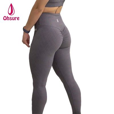 Women's Scrunch Bum Gym Leggings Elastic Waist Sports Tight Fitness Activewear with Solid Pattern Yoga Pants