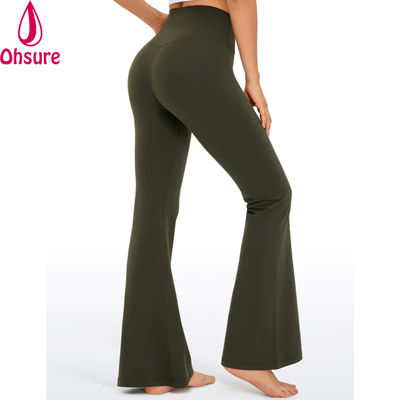 Flared Gym Leggings Fashion Young Girl Tight Leggings Flare Yoga Pants v Cross Waist Sports Leggings for Women