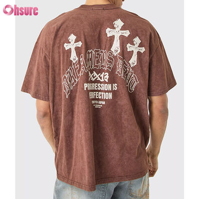 High Quality Acid Wash Digital Printing Vintage Tee Sports Oversized Tshirt Custom t Shirt for Men