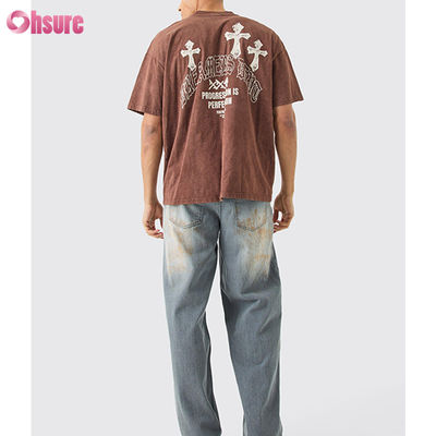 High Quality Acid Wash Digital Printing Vintage Tee Sports Oversized Tshirt Custom t Shirt for Men