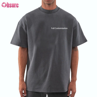 High Quality Washed Vintage Cotton Loose Fit Dropped Shoulder Heavyweight Custom Printed logo Oversized T-shirt