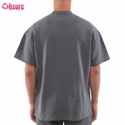 High Quality Washed Vintage Cotton Loose Fit Dropped Shoulder Heavyweight Custom Printed logo Oversized T-shirt