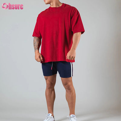 Men's Gym Bodybuilding Fitness Loose Casual Men's Oversized T-shirt Basic Style