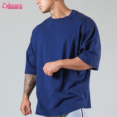 Men's Gym Bodybuilding Fitness Loose Casual Men's Oversized T-shirt Basic Style