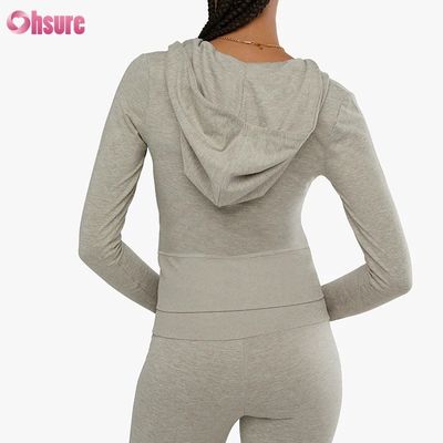 Custom High Quality Fitness Crop Active Full-zip Workout Jacket With Pocket Side for Women