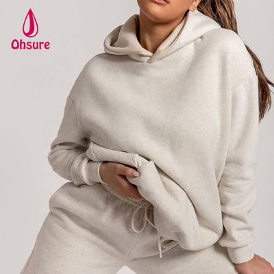 Ohsure Custom Logo Hoodies Women's Plain Embroidered 100%cotton Loose Sweatshirts Oversized Women Essentials Hoodies Casual