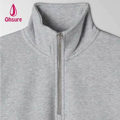 Ohsure Half Zip Pullover 1/4 Zip Sweatshirt Blank Oversized Long Sleeve Sweatshirt Women Hoodie Custom Cotton Hot Sale Fleece