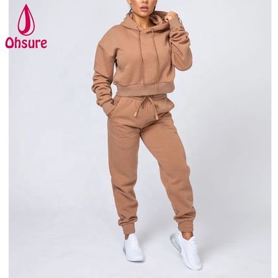 Fitness Wear Women Pullover Tops Organic Cotton Fleece Sport Hoodies Puff logo Women Workout Fitness Hoodies
