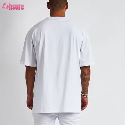 Custom Logo Streetwear Heavy T-Shirt Printed Black Cotton Heavy Drop Shoulder Thick Blank T-Shirt