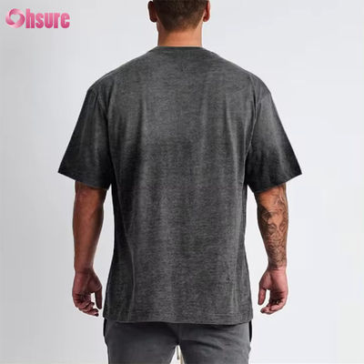 Custom Logo Streetwear Heavy T-Shirt Printed Black Cotton Heavy Drop Shoulder Thick Blank T-Shirt