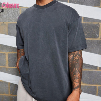 Men Sports Wear Cotton Acid Washed Oversized Fitness Training Gym T Shirts High Quality Custom Logo Running for Men Casual Woven