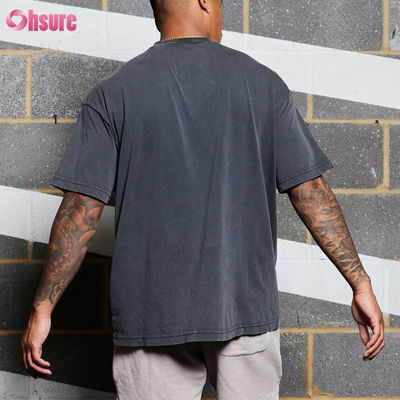 Men Sports Wear Cotton Acid Washed Oversized Fitness Training Gym T Shirts High Quality Custom Logo Running for Men Casual Woven