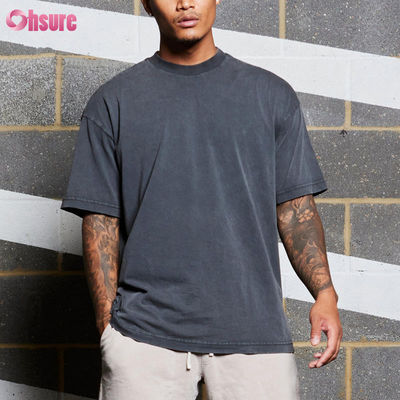 Men Sports Wear Cotton Acid Washed Oversized Fitness Training Gym T Shirts High Quality Custom Logo Running for Men Casual Woven