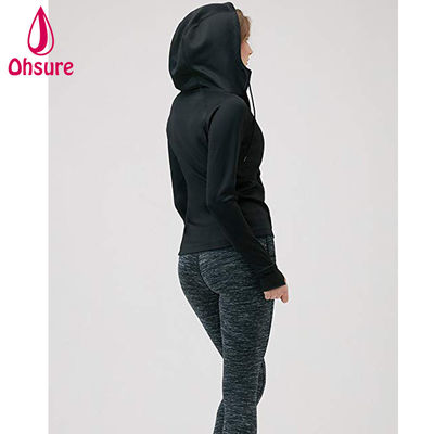 Women's Lightweight Active Performance Full-Zip Gym Workout Hoodie Jacket With Pocket Side