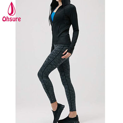 Women's Lightweight Active Performance Full-Zip Gym Workout Hoodie Jacket With Pocket Side