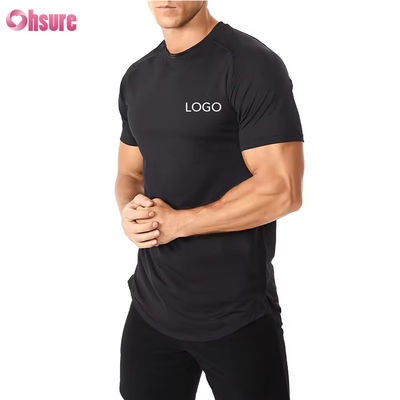 Wholesale US Size Fitness Apparel Men's Gym Sport T Shirts Breathable High Elastic Quick Dry Running Slim Fit Tshirts
