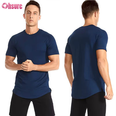 Wholesale US Size Fitness Apparel Men's Gym Sport T Shirts Breathable High Elastic Quick Dry Running Slim Fit Tshirts