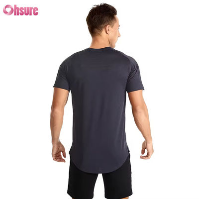 Wholesale US Size Fitness Apparel Men's Gym Sport T Shirts Breathable High Elastic Quick Dry Running Slim Fit Tshirts