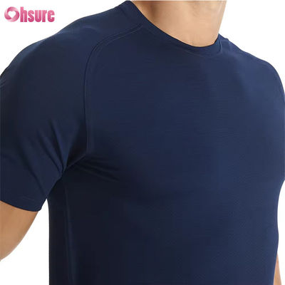 Wholesale US Size Fitness Apparel Men's Gym Sport T Shirts Breathable High Elastic Quick Dry Running Slim Fit Tshirts