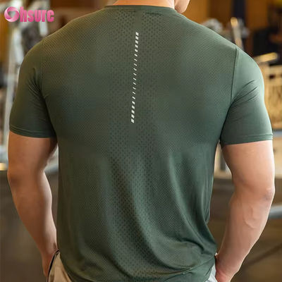 Mens Athletic Top Activewear Shirt Polyester Spandex Men Running Clothes Gym Lightweight Sports Elastic t Shirts