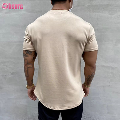 High Elastic Cotton Training Loose Fit Muscle Men's Fitness Sports T-shirt Gym T-shirt Screen Printing Relaxed Fit t Shirt