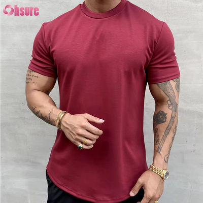 High Elastic Cotton Training Loose Fit Muscle Men's Fitness Sports T-shirt Gym T-shirt Screen Printing Relaxed Fit t Shirt