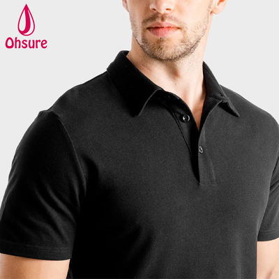 OEM Custom Logo Shirt Summer Office Gym Spandex / Nylon Men's Personal Trainer Work Clothes Men Polo Shirts Blank Casual  XS-2XL