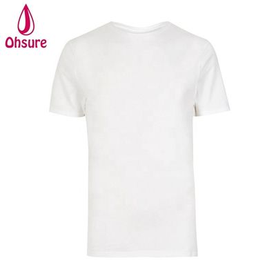 Custom Logo Muscle Slim Fit Gym T Shirt 95% Bamboo 5% Spandex Bodybuilding Fitness Tee Men Sport White t Shirt
