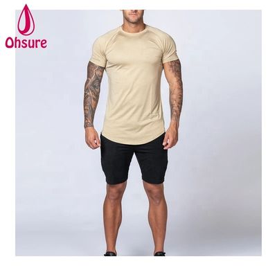 Gym Exercise Wear for Men Bamboo T Shirt Sports Shirt Workout Short Sleeve Printing Casual Print Pattern Knitted Muscle Support
