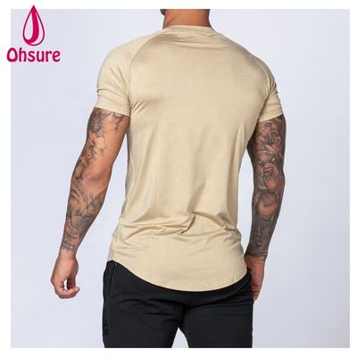 Gym Exercise Wear for Men Bamboo T Shirt Sports Shirt Workout Short Sleeve Printing Casual Print Pattern Knitted Muscle Support